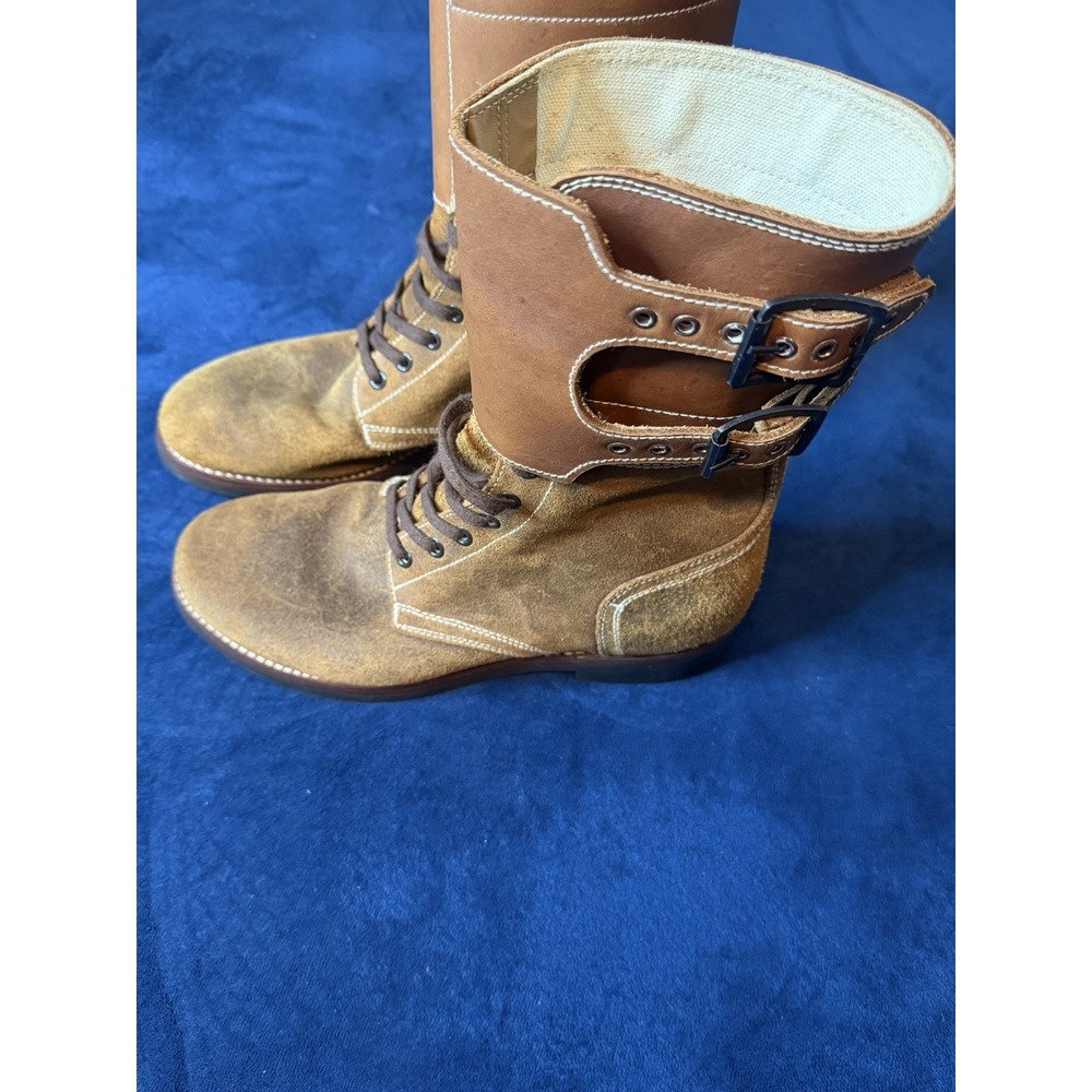 WWII US Army M-1943 Double Buckle Combat Service Boots Roughout Leather 9.5 E - Picture 5 of 11